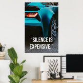 Schweigen Ist Luxus Auto Zitat Poster (Heimbüro)