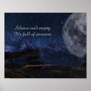 "Schweigen ist nicht leer.." Inspiration Zitat Kun Poster