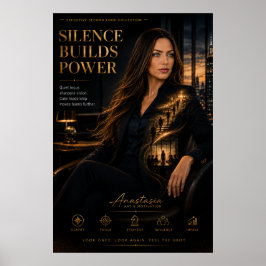Schweigen schafft Macht – Executive-Motivationspos Poster