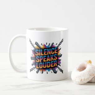 Schweigen spricht lauter kaffeetasse