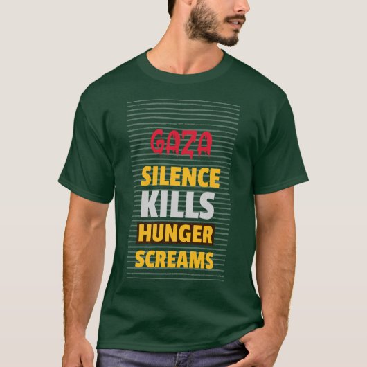 Schweigen tötet Hungerschreie Gaza Hunger T-Shirt (Vorderseite)
