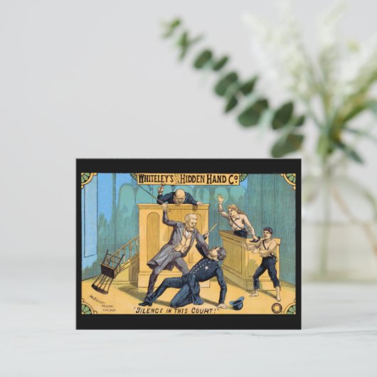 Schweigen vor Gericht Postkarte (Stehend Vorderseite)