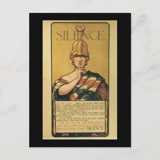Schweigen - Zweiter Weltkrieg Postkarte (Vorderseite)