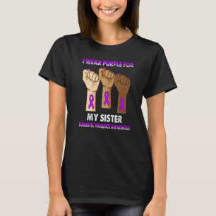 Schweigende Hand Ich trage Lila für meine Schweste T-Shirt