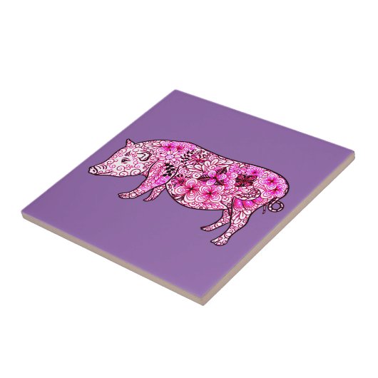 Schwein 3 fliese (Seite)