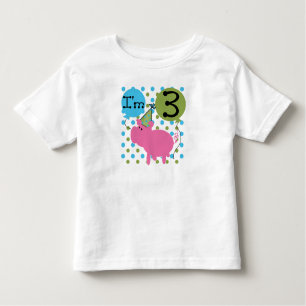 Schwein-3. Geburtstag Kleinkind T-shirt