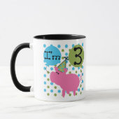 Schwein-3. Geburtstag Tasse (Links)