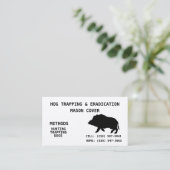 SCHWEIN-ABFANGEN U. AUSROTTUNG VISITENKARTE (Stehend Vorderseite)