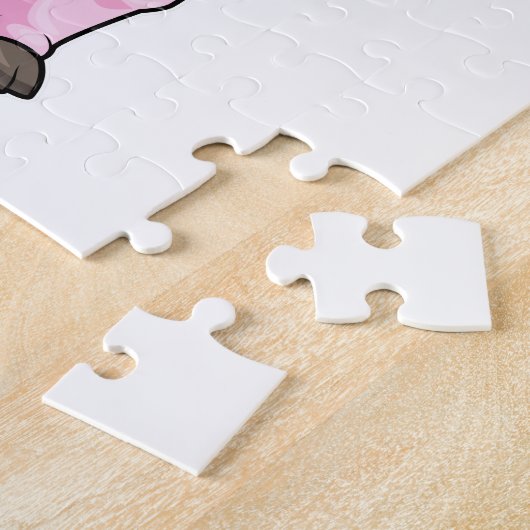 Schwein als Bodybuilder mit großem Oberarm Puzzle (Seite)