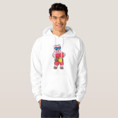 Schwein als Boxer mit Boxhandschuhen Hoodie (Vorne ganz)