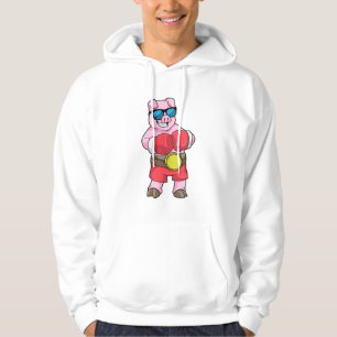 Schwein als Boxer mit Boxhandschuhen Hoodie