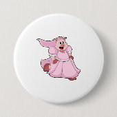 Schwein als Braut mit Hochzeitskleid Button (Vorderseite)