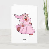 Schwein als Braut mit Hochzeitskleid Karte (Rückseite)
