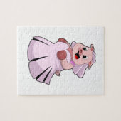 Schwein als Braut mit Hochzeitskleid.PNG Puzzle (Horizontal)