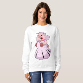 Schwein als Braut mit Hochzeitskleid.PNG Sweatshirt (Vorne ganz)