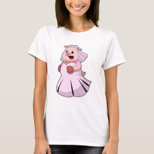 Schwein als Braut mit Hochzeitskleid.PNG T-Shirt