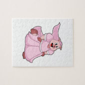 Schwein als Braut mit Hochzeitskleid Puzzle (Horizontal)