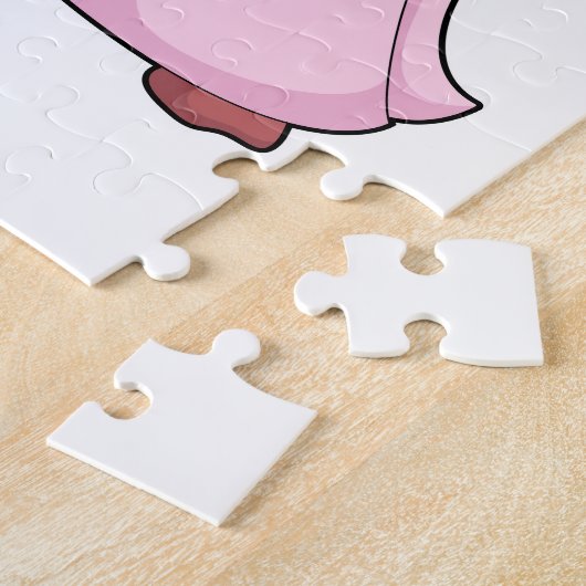 Schwein als Braut mit Hochzeitskleid Puzzle (Seite)