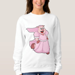 Schwein als Braut mit Hochzeitskleid Sweatshirt