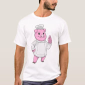 Schwein als Koch mit Koch T-Shirt (Vorderseite)