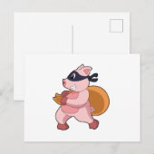 Schwein als Läufer Postkarte (Vorne/Hinten)