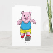 Schwein als Runner beim Laufen Karte (Rückseite)