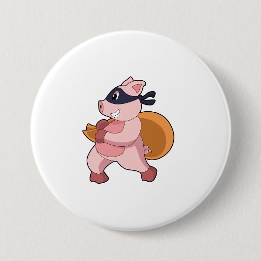 Schwein als Runner Button (Vorderseite)