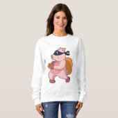 Schwein als Runner Sweatshirt (Vorne ganz)