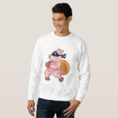 Schwein als Runner Sweatshirt (Vorne ganz)