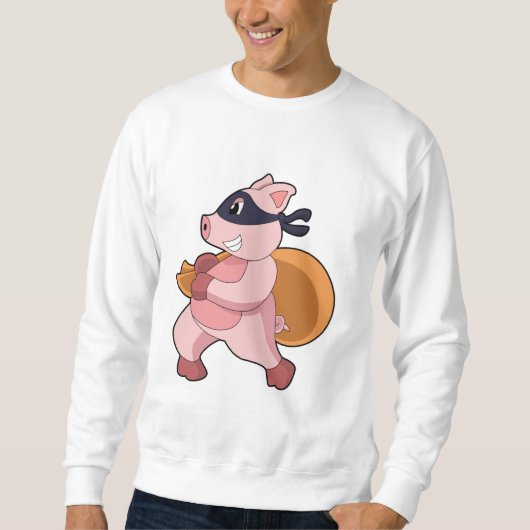 Schwein als Runner Sweatshirt (Vorderseite)