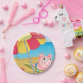 Schwein am Strand-Papier-Teller Pappteller (Party)