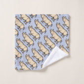 Schwein Antikes Schweine Niedliche Vintage Illustr Badhandtuch Set (Waschlappen)