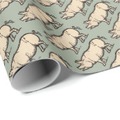 Schwein Antikes Schweine Niedliche Vintage Illustr Geschenkpapier (Rolleneckpunkt)