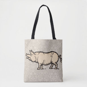 Schwein Antikes Schweine Niedliche Vintage Illustr Tasche