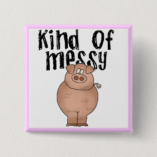 Schwein-Art der unordentlichen T-Shirts und der Ge Button