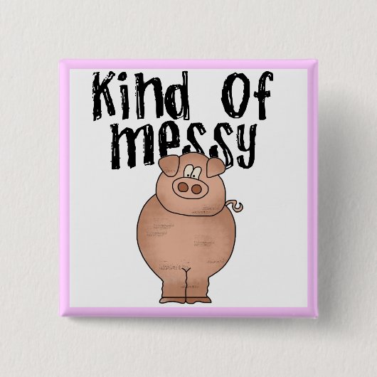 Schwein-Art der unordentlichen T-Shirts und der Ge Button (Vorderseite)