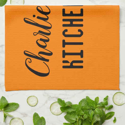 Schwein auf Orange Geschirrtuch (Gefaltet)