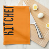 Schwein auf Orange Geschirrtuch (Viertel Falte)