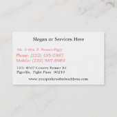 Schwein-Bauer - niedliche Ferkel-Fotografie Visitenkarte (Rückseite)