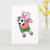 Schwein beim Fußball-Sport Karte (Gelbe Blume)