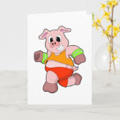 Schwein beim Laufen Karte (Gelbe Blume)