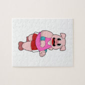 Schwein beim Laufen Puzzle (Horizontal)