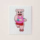 Schwein beim Laufen Puzzle (Vertikal)