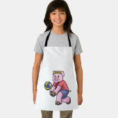 Schwein beim Sport mit Volleyball Schürze (Insitu)