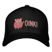 Schwein bestickt Oink Cap Bestickte Baseballkappe (Vorderseite)