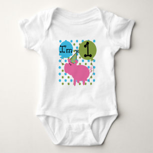 Schwein bin ich die 1 Geburtstags-T-Shirts und die Baby Strampler