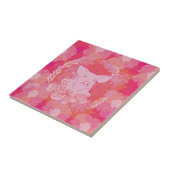 Schwein, Blume des Lebens, blau, mandala,zen,chakr Fliese (Seite)