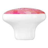 Schwein, Blume des Lebens, blau, mandala,zen,chakr Keramikknauf (Seitenansicht)