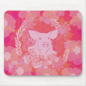 Schwein, Blume des Lebens, blau, mandala,zen,chakr Mousepad (Vorne)