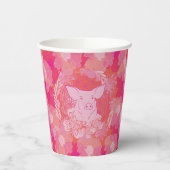 Schwein, Blume des Lebens, blau, mandala,zen,chakr Pappbecher (Links)